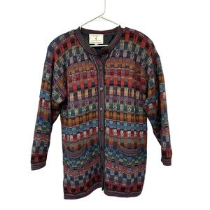 The Alpaca Collection 100% Alpaca Sweater - Made in Bolivia - Colorful -Size S